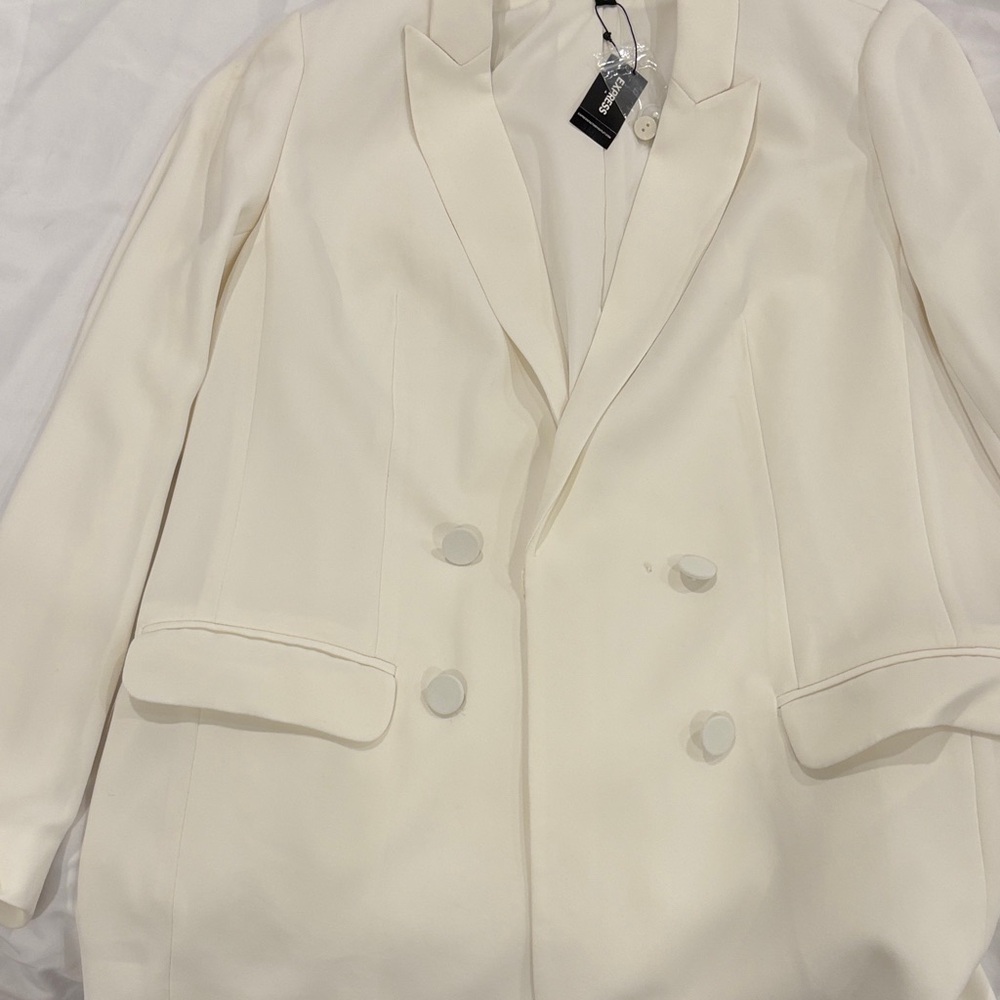 Express Elegant Cream White Women's Blazer